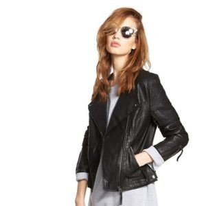 Topshop Quilted Faux Leather Biker Jacket NWT
